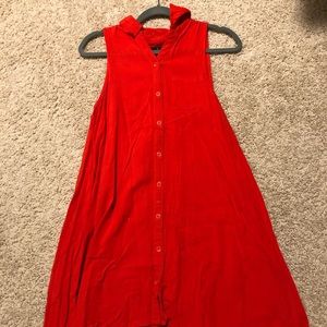 Coral swing style sleeveless dress